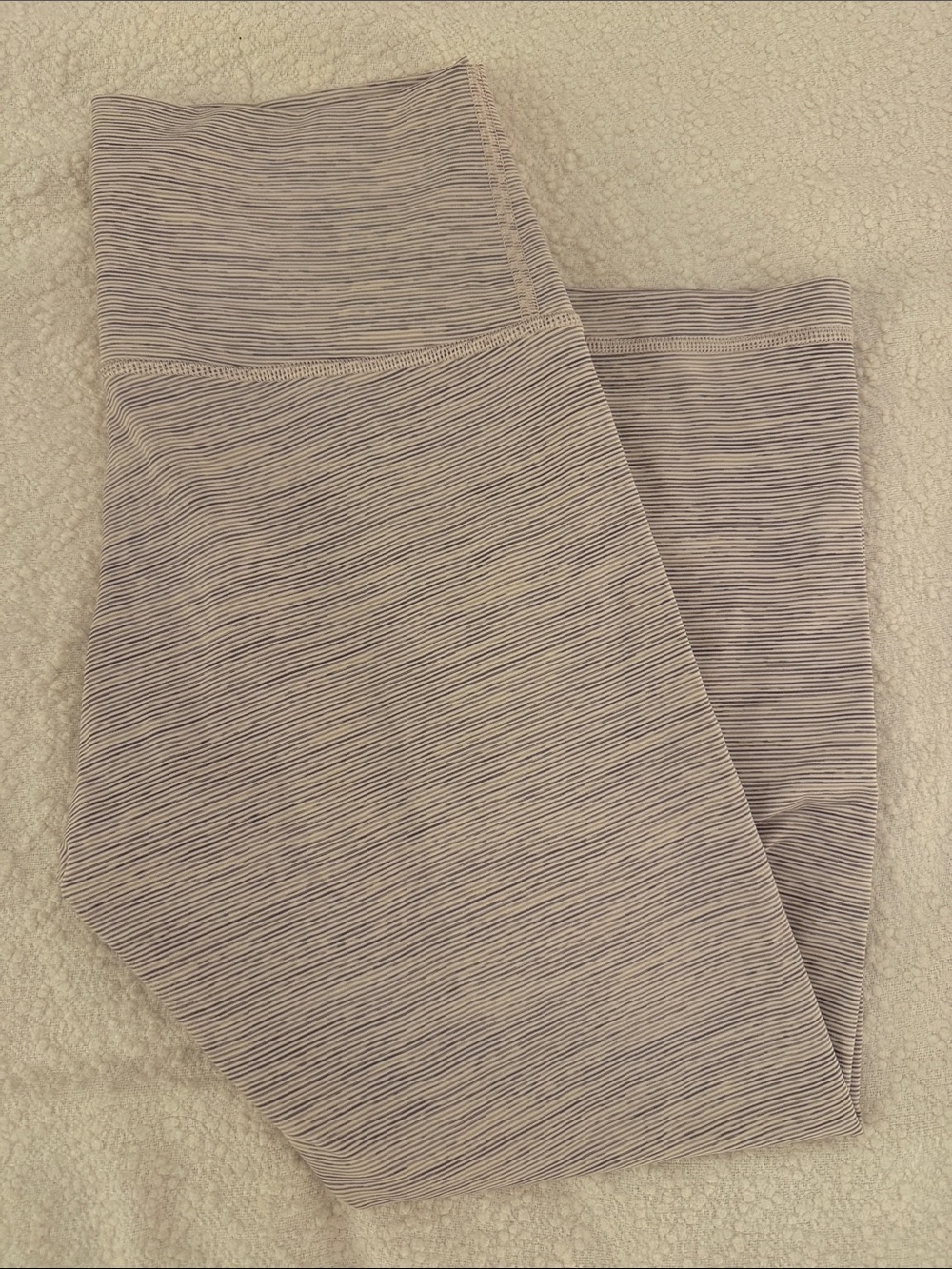 Lululemon Striped High-Waist Leggings in Light Purple and White
